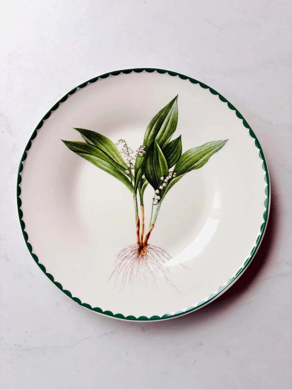 NEW Anthropologie by Terrain Spring Botanical Stoneware Plate Lily of the Valley